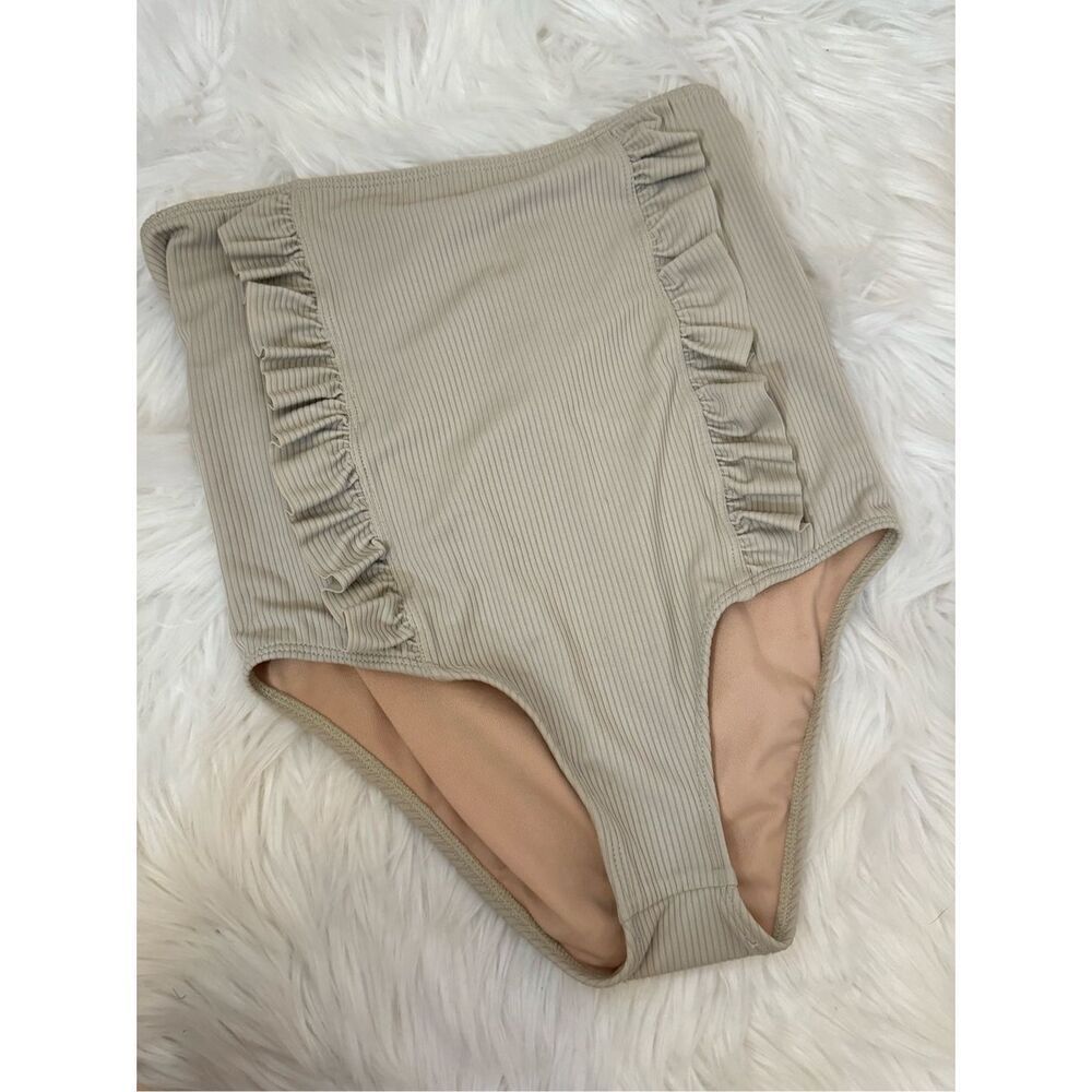 Kortni Jeane Youth Down in Front Ruffle Bottoms Taupe 12/13